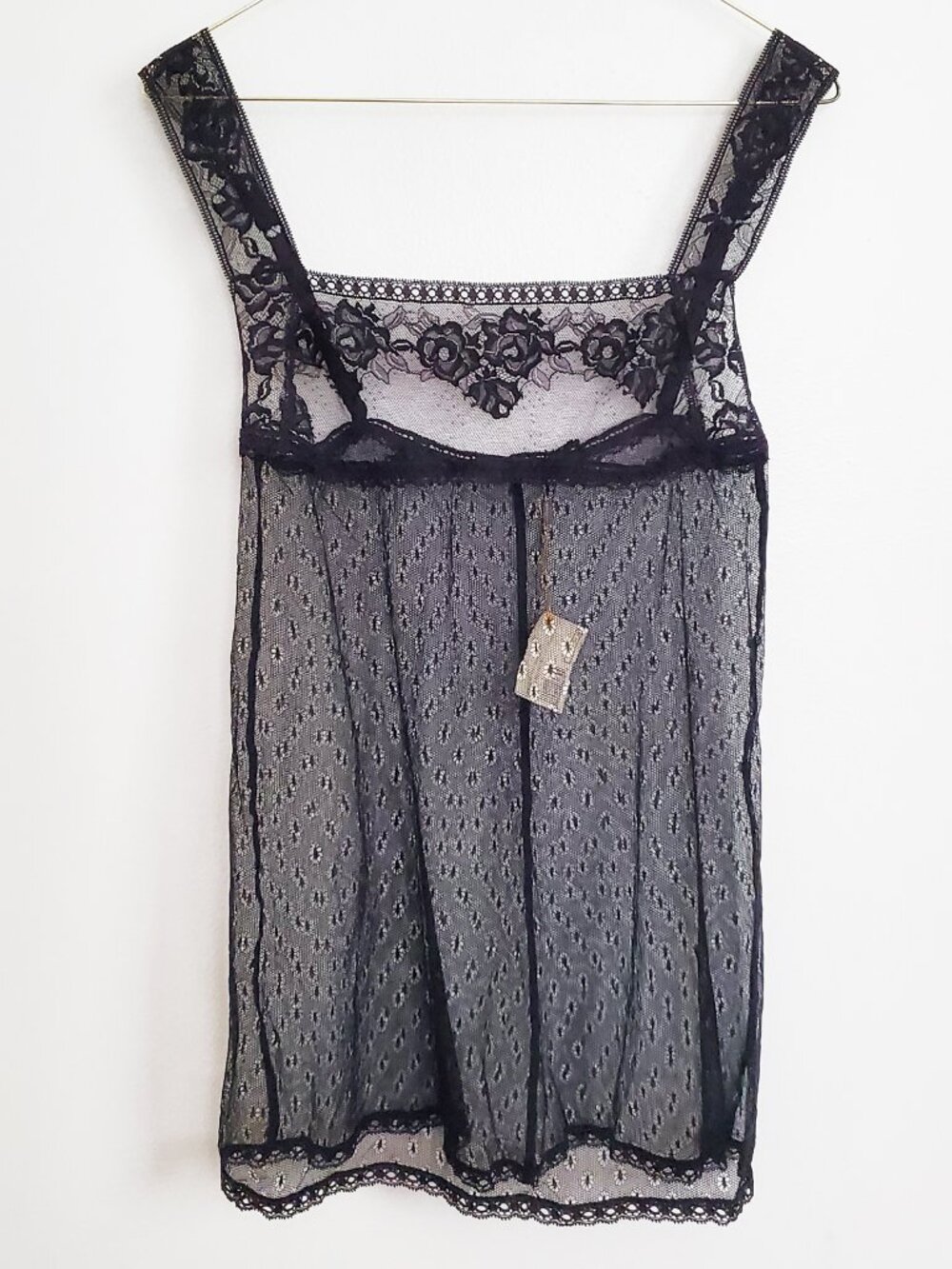La Perla Black Tulle Lace Chemise NWT Size 1